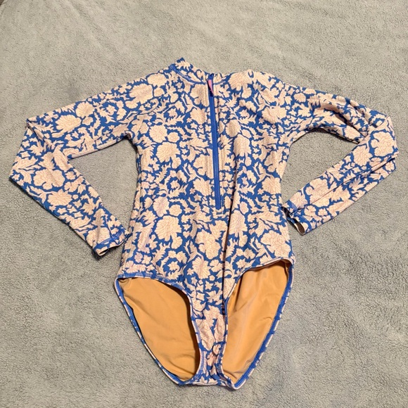 Crewcuts x SZ Blockprints Floral Bodysuit Girls Swimsuit One Piece Size 12 - Picture 1 of 4